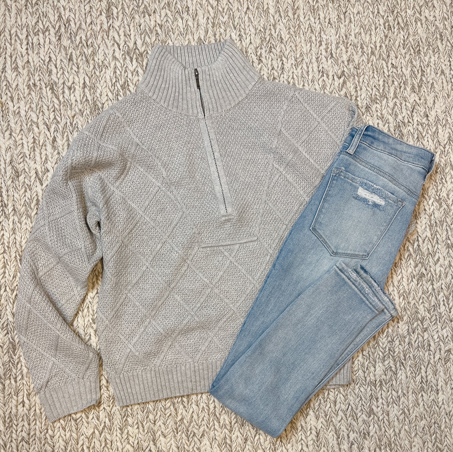 Grey Half Zip Sweater