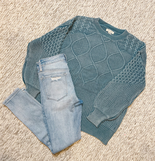 Textured Sweater - Teal