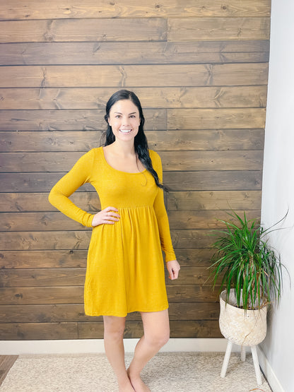 The Scoop Dress - Mustard