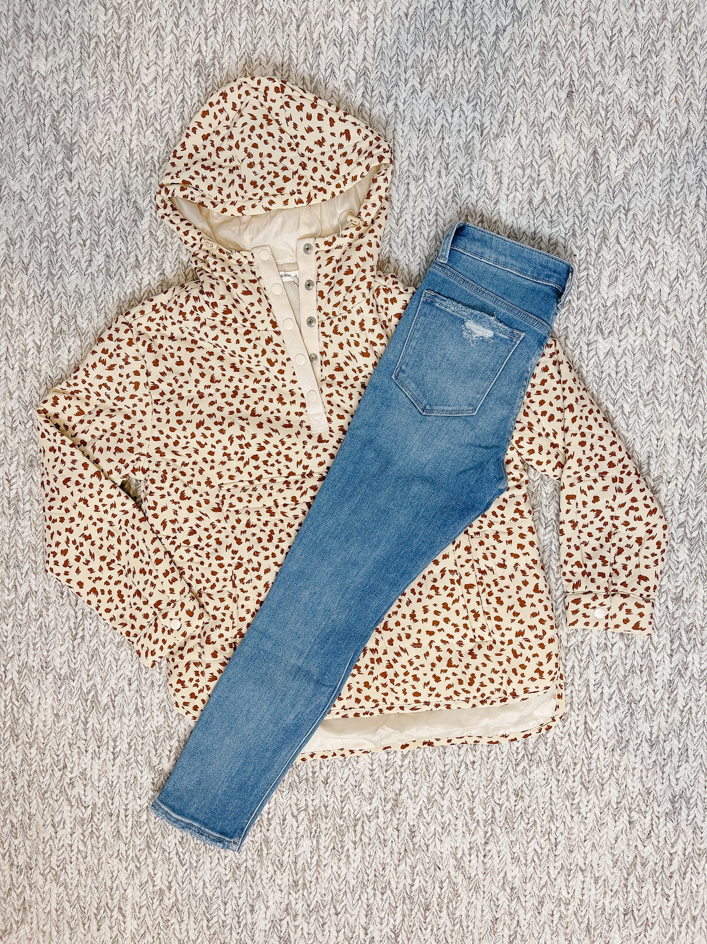 Your Everday Quilted Pullover- Leopard