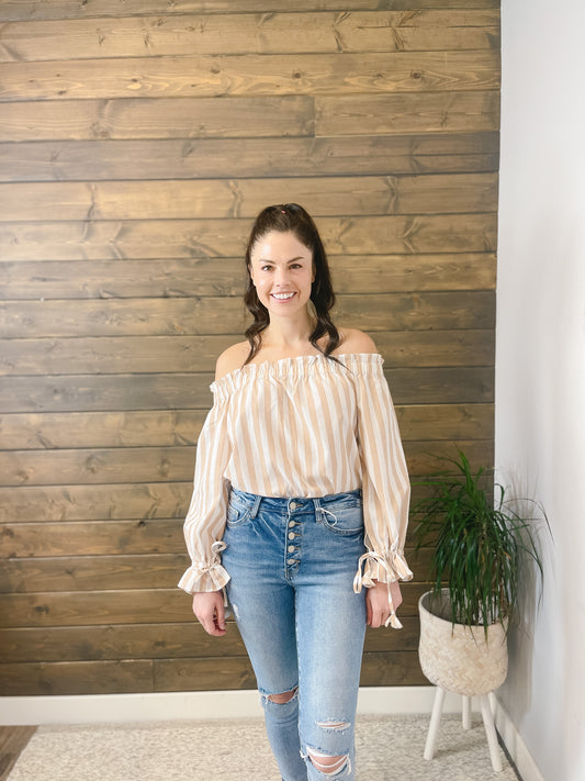 The Striped Off Shoulder Top