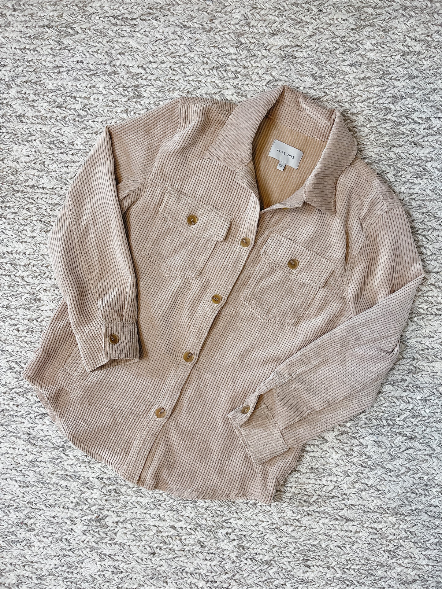 Corduroy Shacket - khaki