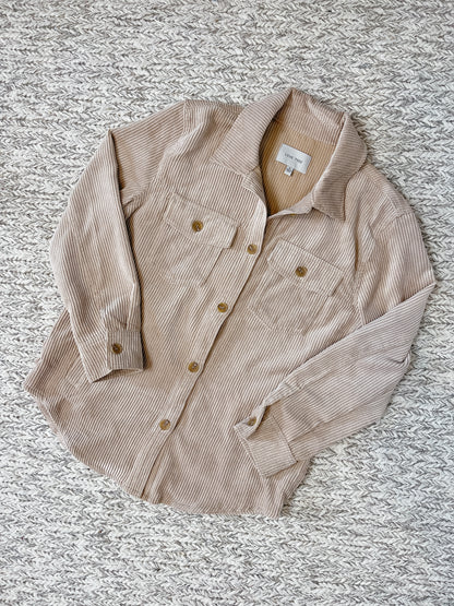 Corduroy Shacket - khaki