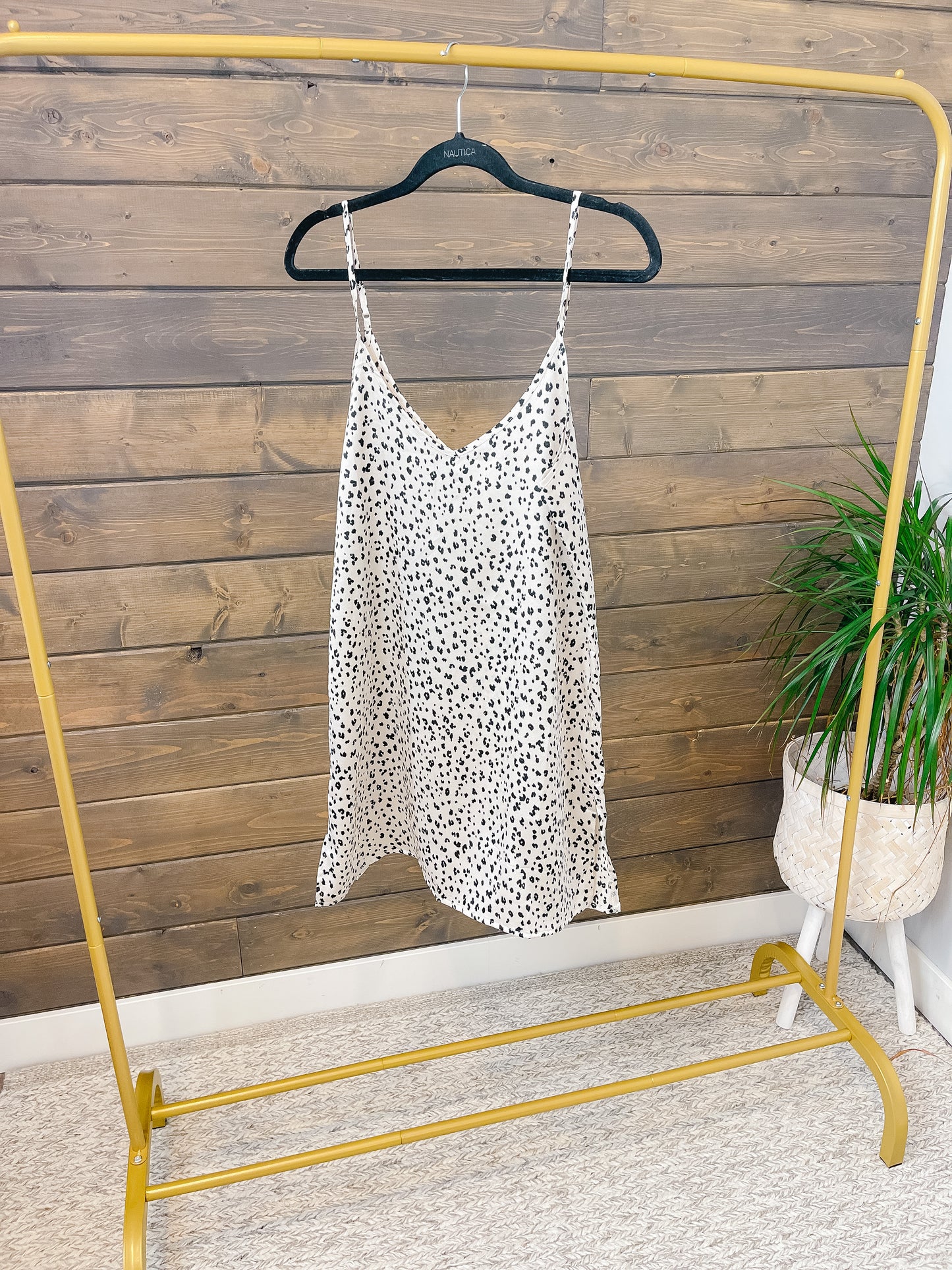 Leopard Print Satin Cami Dress